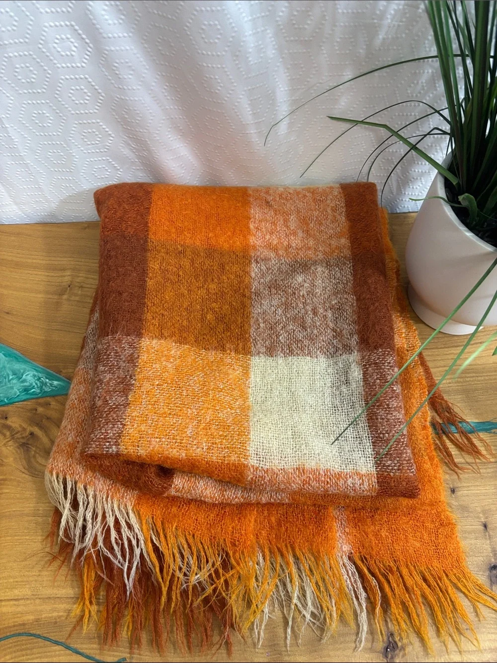 Vintage Glen Cree 100% Mohair Throw Blanket Scotland